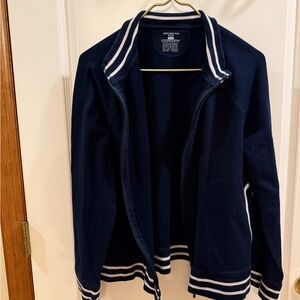 Jones New York Varsity Jacket in Navy and White